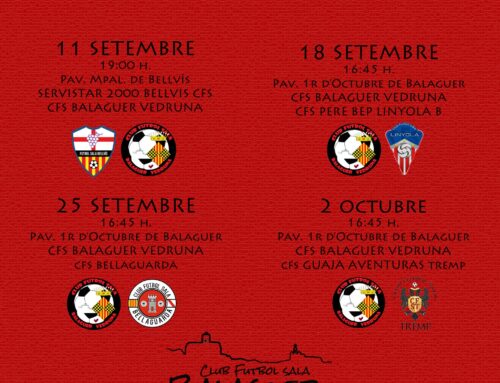 Calendari de partits amistosos de l’equip Sènior